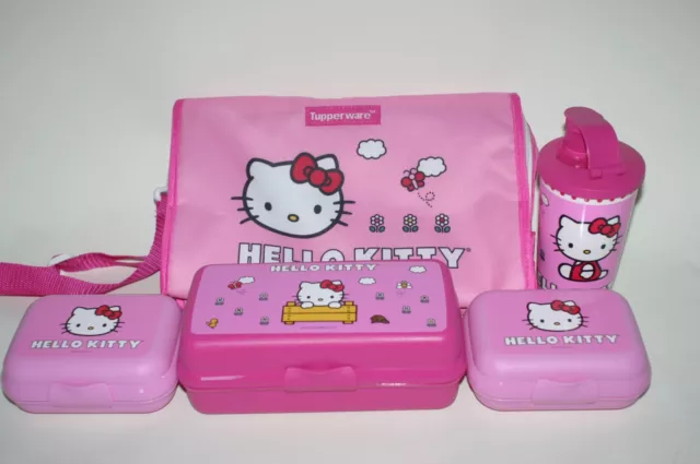 Tupperware Hello Kitty 5 Piece Lunch Set Complete. Brand New !