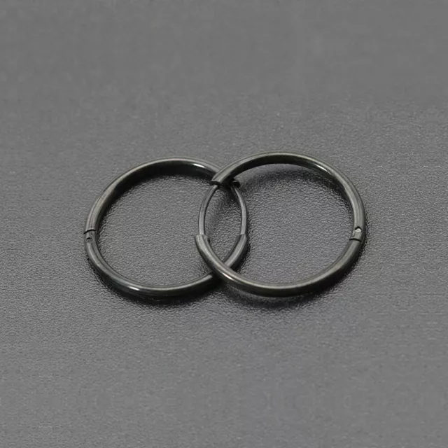 1 oder 3 Paar SCHMALE Creolen 1,6 mm Rund 6-16 mm Edelstahl Damen Herren