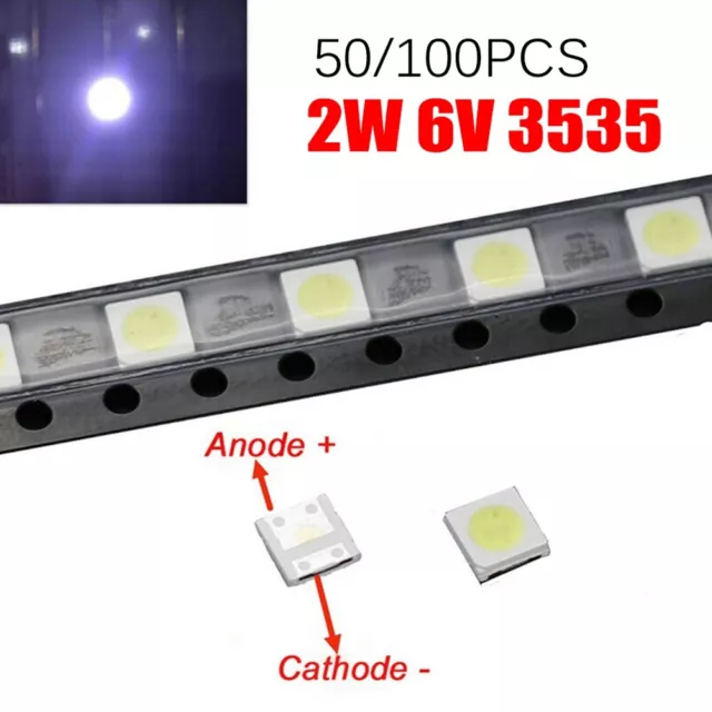 LED-Chips 2W 3535 TV Hintergrundbeleuchtung 6V Cool White LCD Brandneu
