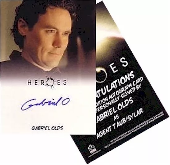 Heroes Archives : Gabriel Olds As " Agent Taub / Sylar " Autographe Carte