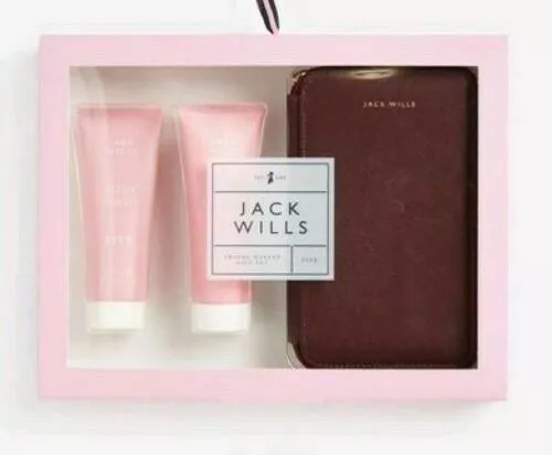 Jack Wills Travel Wallet Gift Set Five Body Wash & Lotion + Travel Wallet