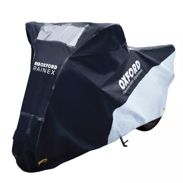 Oxford RAINEX Water Resistant PVC Motorcycle Cover - Black/silver