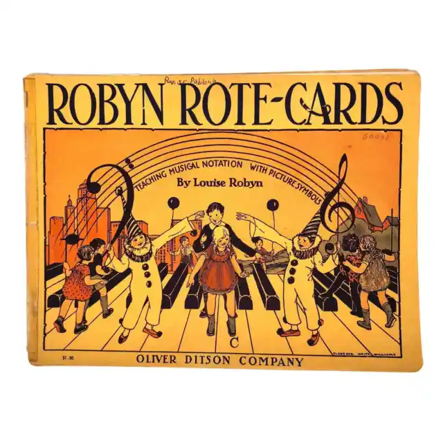 Robyn Rote Cards, Louise Robyn, gráficos musicales, 1935, libro de música ilustrada