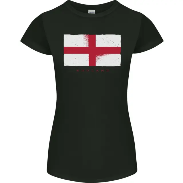 England Flag St Georges Day Rugby Football Womens Petite Cut T-Shirt
