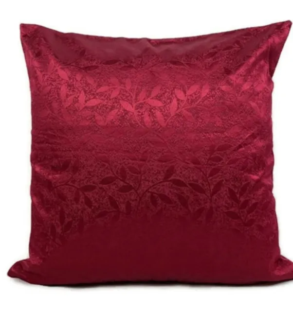 Set of 2 - Red Embossed X-thick Berry Leaf Cushion Covers 18x18"