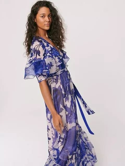 DVF Diane Von Furstenberg Wrap Silk Blend Dress Size 10