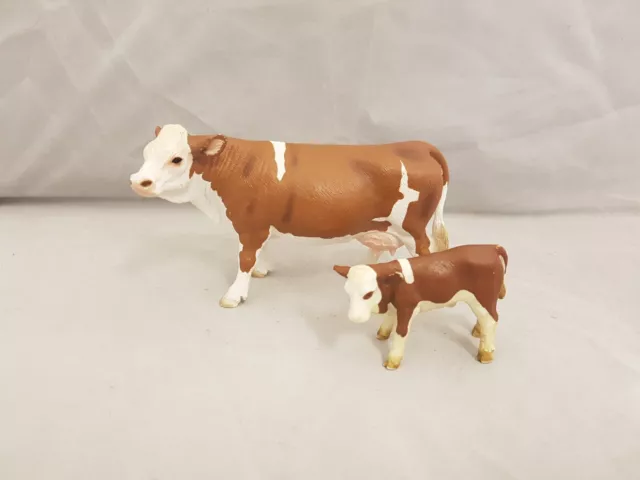 Schleich Simmental Mucca & Vitelli Fattoria Animale Figura Pacchetto