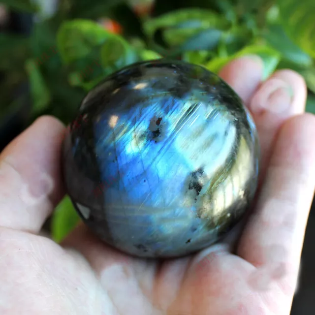 40mm Natural Rainbow Labradorite Ball Quartz Crystal Sphere Reiki Healing Gift