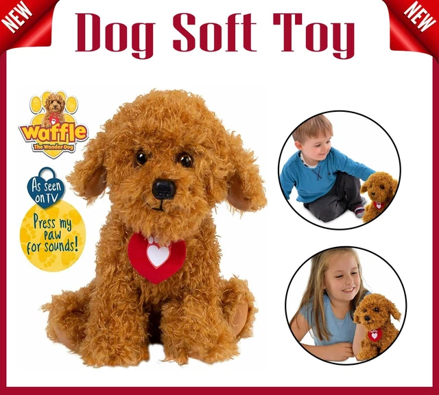 CBEEBIES WAFFLE DOGGY the Wonder Dog Soft Toy with Sound, Brown song