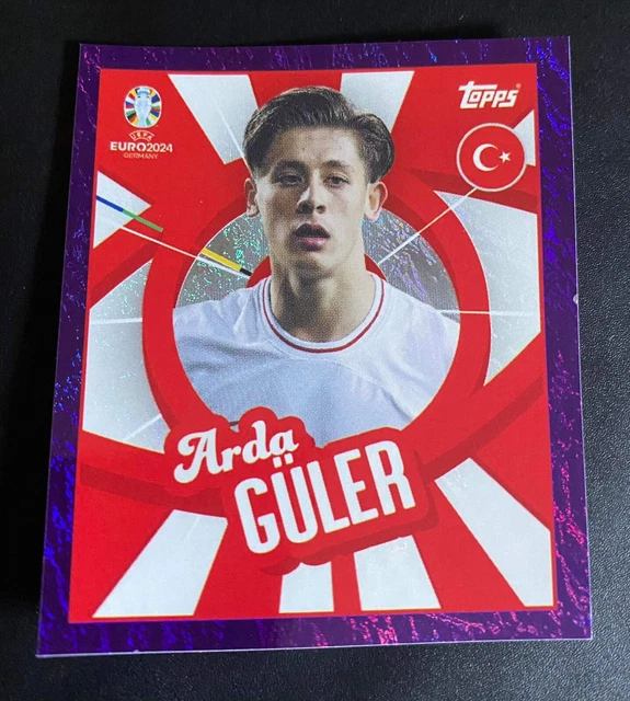 Autocollant Topps UEFA Euro 2024 - Arda Güler Turquie, édition Parallèle Orange