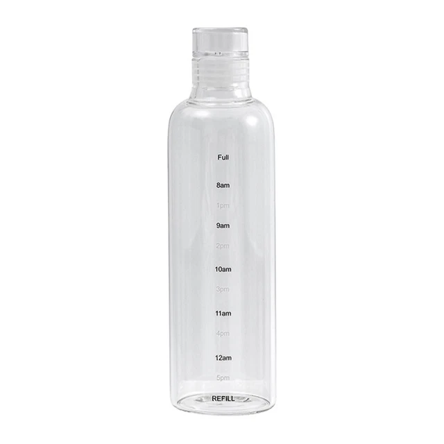 Taza transparente de viaje botella de agua escala de tiempo gimnasio contenedor de agua de alta capacidad