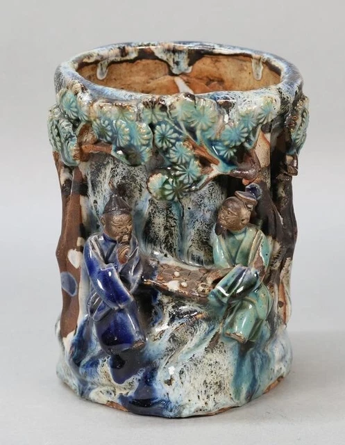Antique Japanese Sumida Gawa - Inoue Ryosai Brush Pot