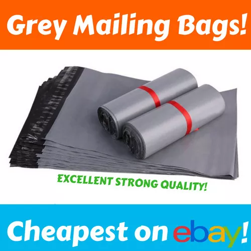 GREY MAILING BAGS 12" x 16" Poly Plastic Mail Bag STRONG CHEAP Post Self Seal UK