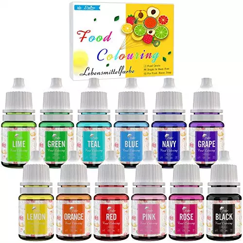Food Colouring - 12 Colours Variety Liquid Cake Icing Food Colouring Kit for and