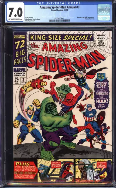Amazing Spider-Man Annual #3 Cgc 7.0 Ow/Wh Pages // Marvel Comics 1966