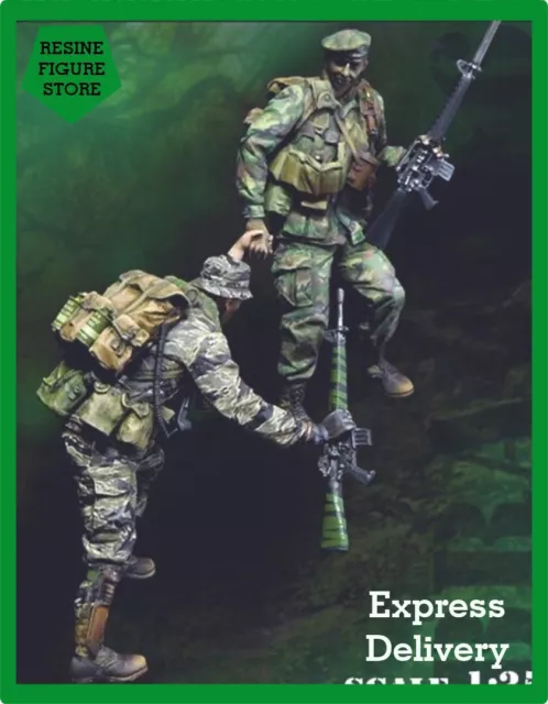 1:35 Resin Figure Kit 2pcs US Soldiers in Vietnam War Unpainted Unassembled
