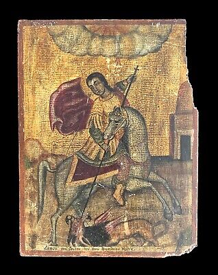Icono de San Jorge matando al dragón ~ siglo XIX