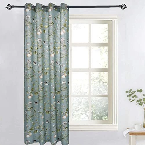 Curtains for Living Room Semi Blackout Curtain Birds Floral Prin...