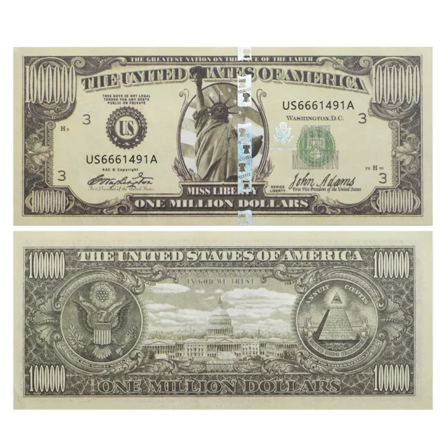 10pc US One Million Dollars Banknote Statue of Liberty Serial Number Paper Money 2