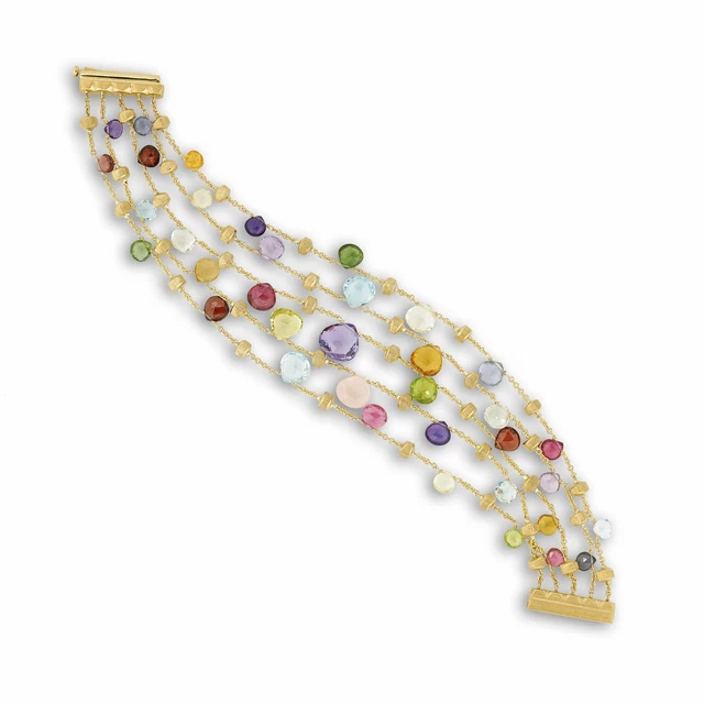 Marco Bicego 18 Karat Yellow Gold 5-Strand Paradise Collection Bracelet BB2010 M Marco Bicego 18 Karat Yellow Gold 5-Strand Paradise Collection Bracelet BB2010 M