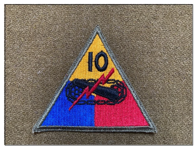 US WW2 PATCH insigne 10th armored blindé dday Utah para veste casque GI ...