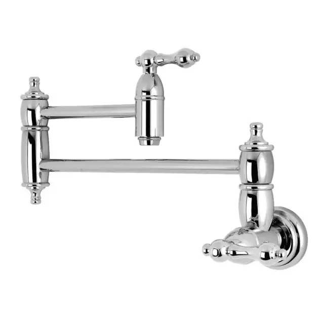 Kingston Brass KS3101AL Restoration Wall Mount Pot Filler Kitchen Faucet