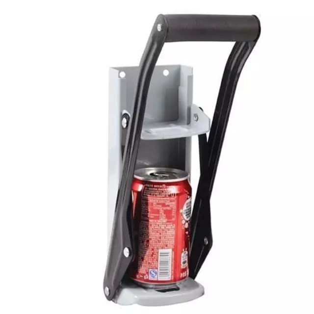 Aluminium Can Crusher - 16oz Beer Soda Smasher - Wall Mount Included Bottle Open