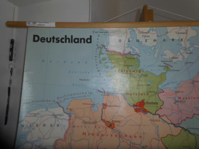 Schulwandkarte Landkarte Deutschland Bundesländer Rollbild vintage Poster 2