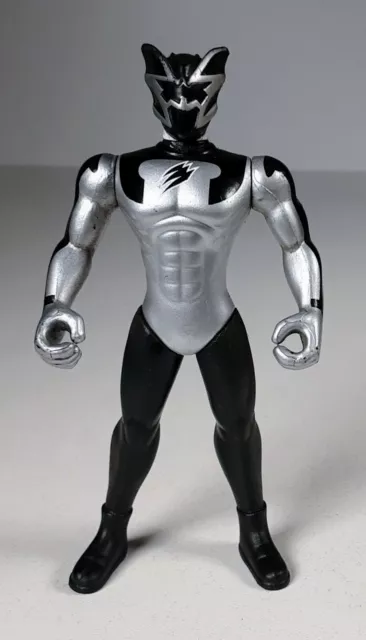 Bandai 2008, Power Rangers, Ranger, Schwarz Silber, ca. 10 cm, #BR31