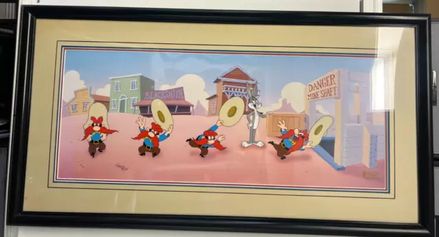 MINE SHAFT SHUFFLE Cel Serigraph Sericel Art Bugs Bunny Yosemite Sam Virgil Ross