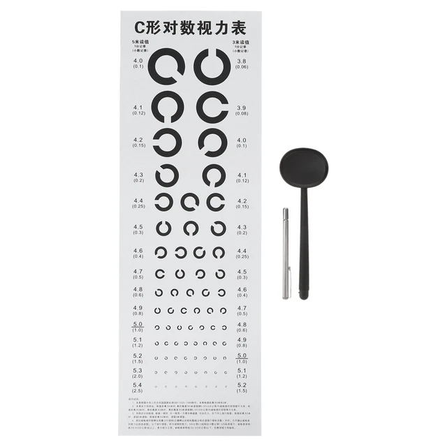 EYE CHART CHARTS for Exams 10 Feet Visual with Occluder C-Type Aldult £ ...