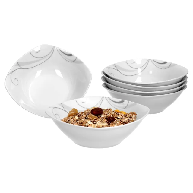 6er Müsli- Salatschale Portofino 12cm Porzellan Geschirr Ranken Schüssel Salat