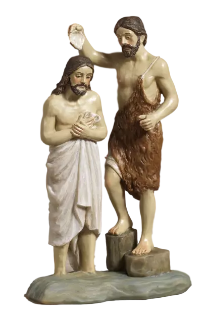 Battesimo di Gesù con S. Giovanni, Presepe Pasquale 13,5 cm in resina by Paben