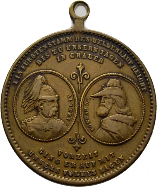 Sachsen Albert Medaille 1889 Bronze Jubiläum 29 mm/ 8 g  Original #PKL266