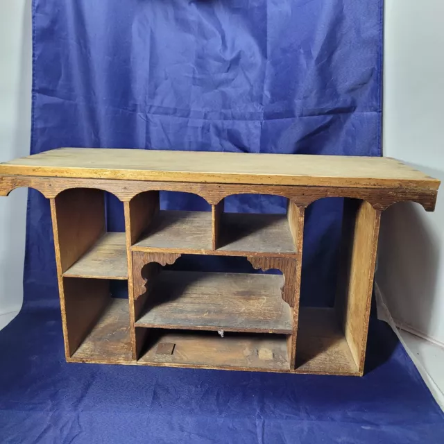 Antique Wooden Shelf Bookcase Storage Bookshelf Office Organizer Cabinet Shelves