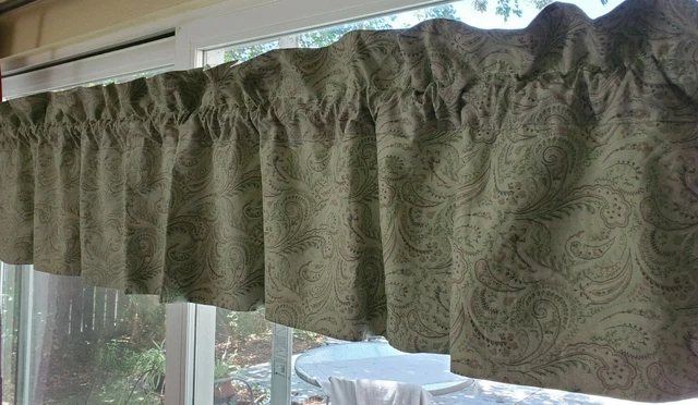 Cortina de cenefa Martha Stewart verde cachemira cabaña en mal estado elegante 84x17 EE. UU.