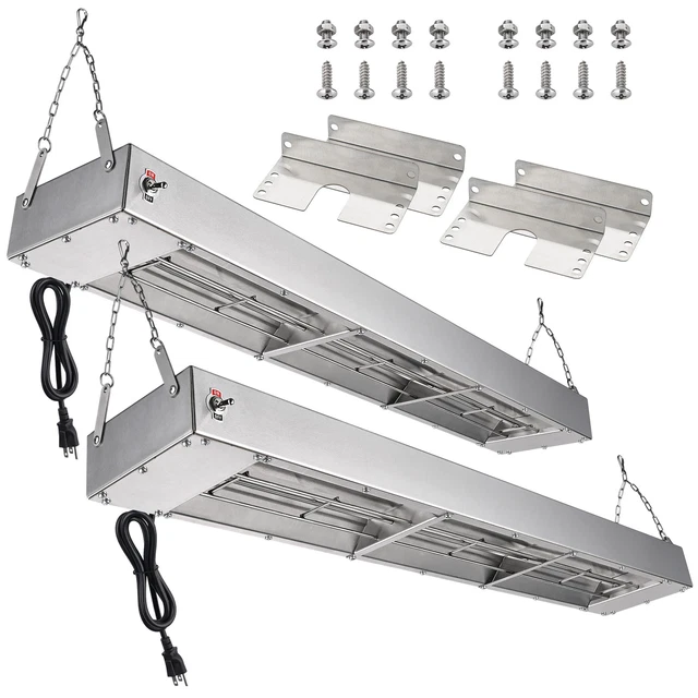 WeChef 2 Pack Electric Strip Heater 36" 1000W Food Warmer Heating Lamp Fry