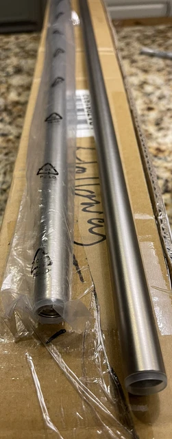 Pottery Barn Pewter Curtain Double Rod & Wall Bracket, Medium, .75" diam. 48-88"