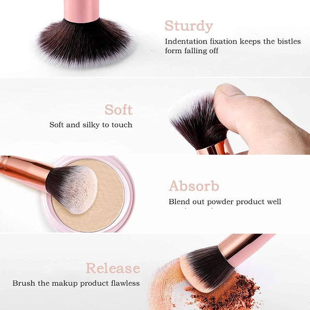 Pennelli Make up FILY  15 Pezzi Set Di Pennelli per Trucco in Marmo Premium Sint 4