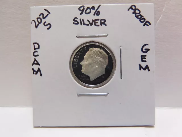 2021 S Silver Gem Proof Roosevelt Dime From Us Mint Proof Set High Grade