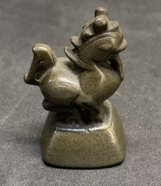 NICE Antique Burmese FOO DOG Dragon Solid Bronze Opium Weight GREAT DETAIL