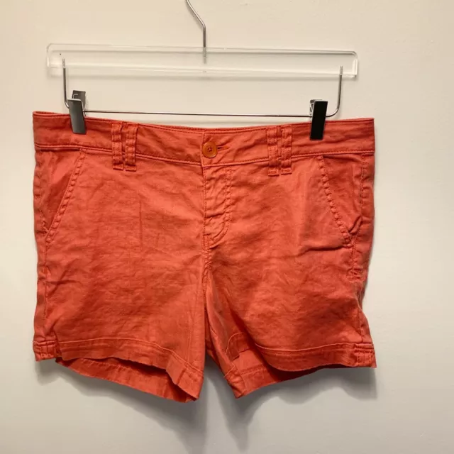 Level 99 Women's 30 orange linen blend tencel casual shorts beach summer