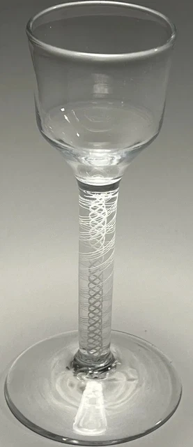 Georgian Wine Glass 18th Century Opaque Twist Cotton Stem English Antique 1760