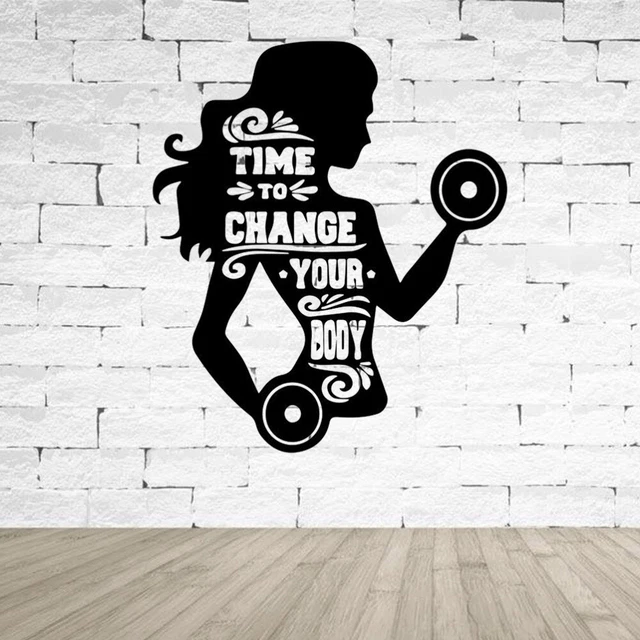 Applique Palestra Arte Sticker Carta da parati Fitness Divano Rimovibile