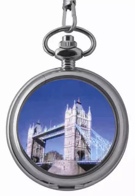 Tower Bridge London Picture Pocket Watch Boxed G'tee