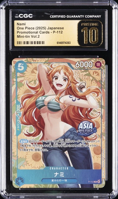 2025 ONE PIECE Promos JPN P112 Nami Gold Serial Mini V2 #0781 BGS