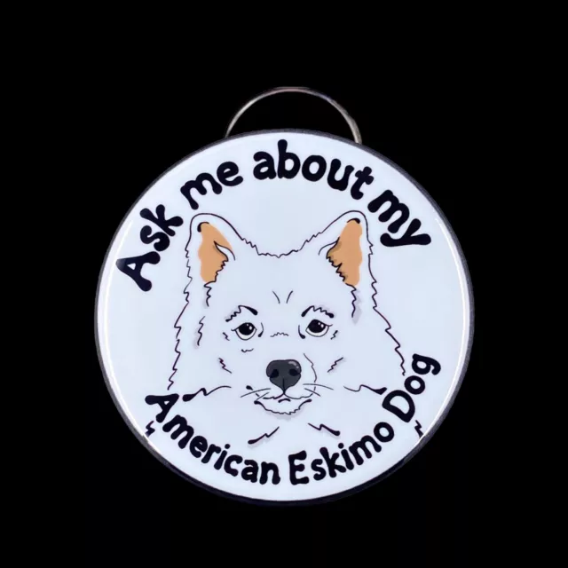 American Eskimo Dog Bottle Opener Keychain Handmade Pet Accessories 2.25" 3