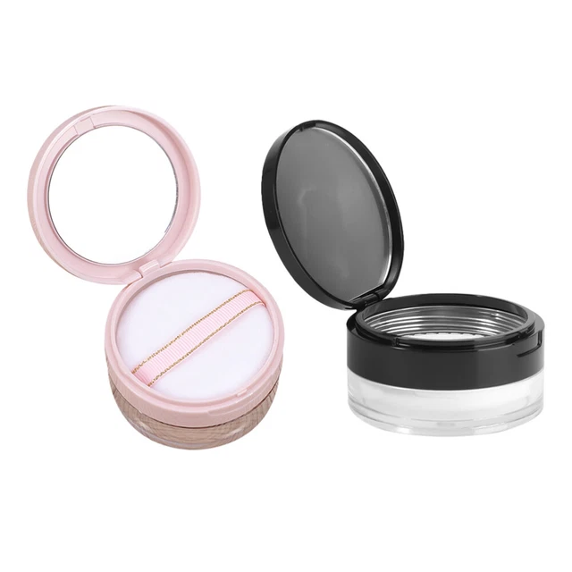 2 piezas estuche compacto de plástico en polvo contenedor cosmético de viaje