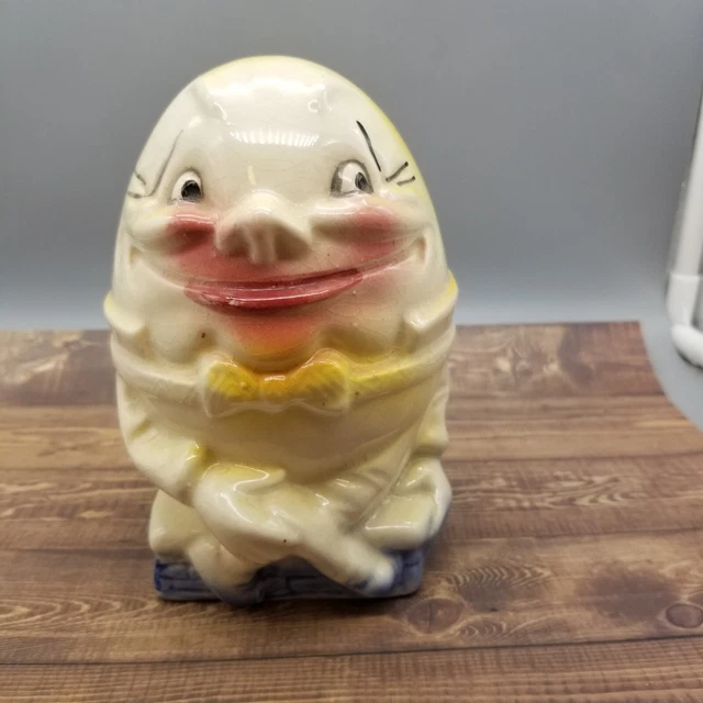Humpty Dumpty Alice in Philco Land Radio Show 1940s Fairy Tale Ceramic Coin Bank
