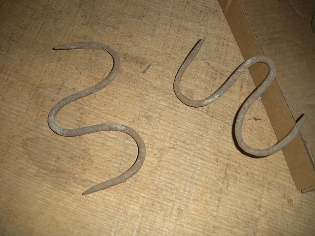 Vintage Cast Iron MEAT HOOKS / Double Hooks 3